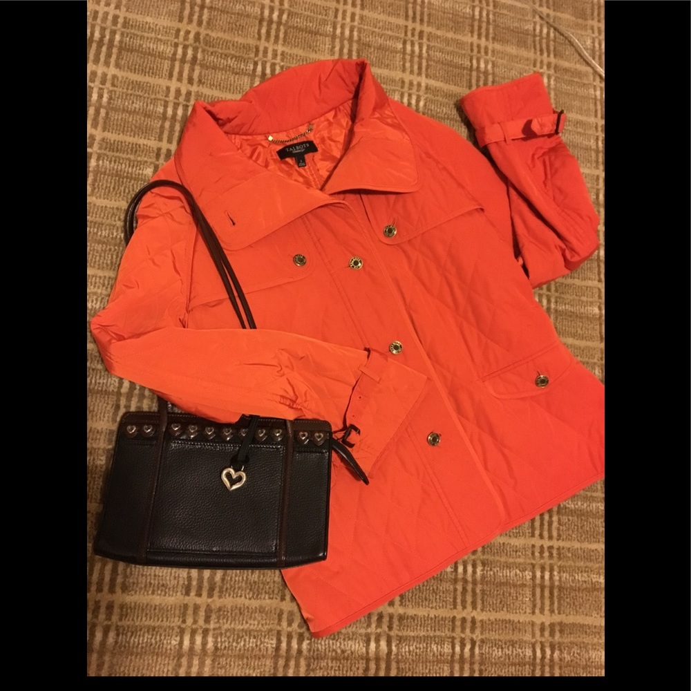Talbots Orange Quilted Puffer Jacket L